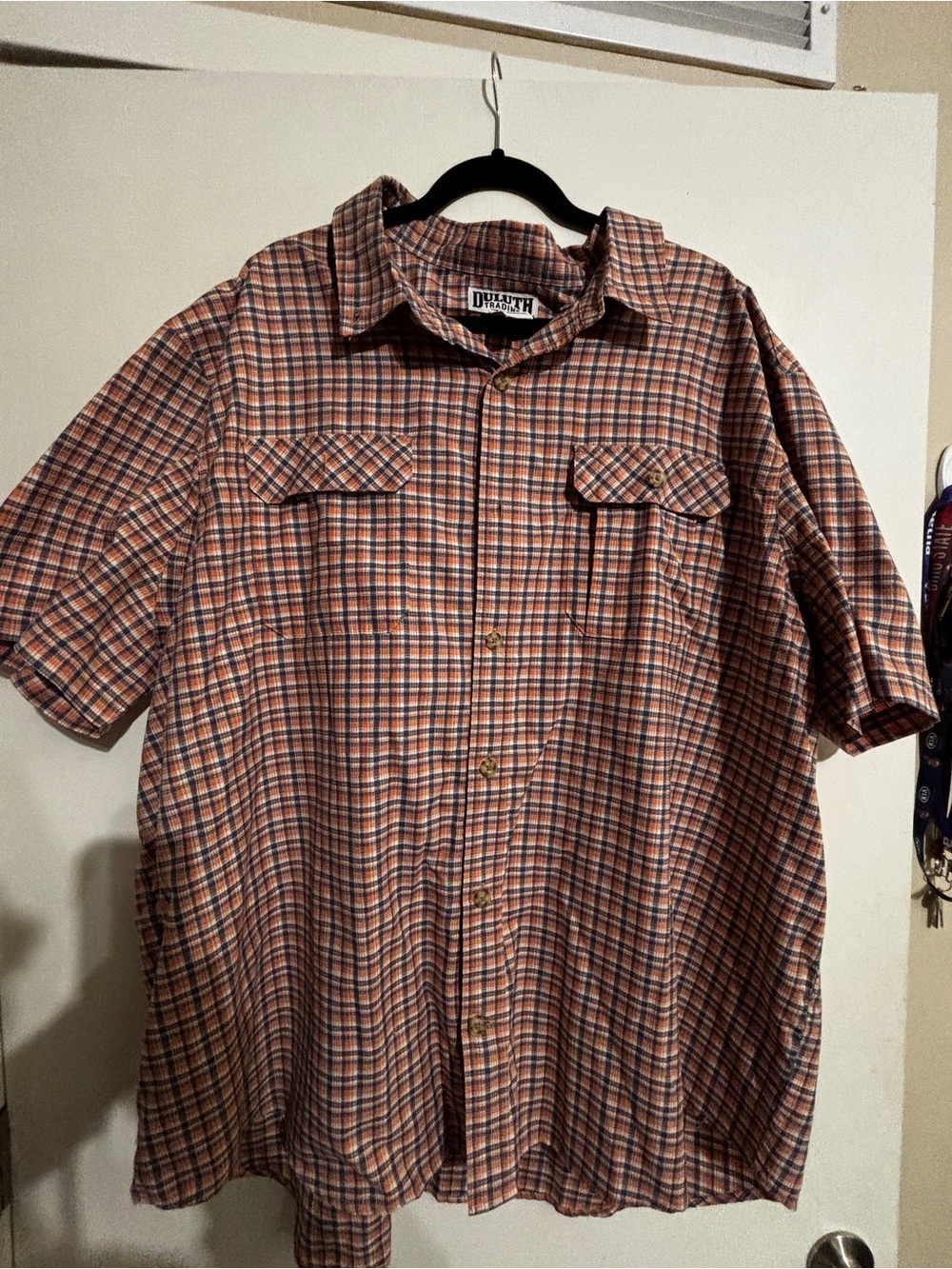 Duluth Trading Co. Men's Breezeshooter Relaxed Fit Shirt Nutmeg Plaid 3XL
